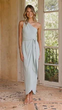 LILYWHYT Mi Amore|Dresses^Clara One Shoulder Maxi Dress - Sage