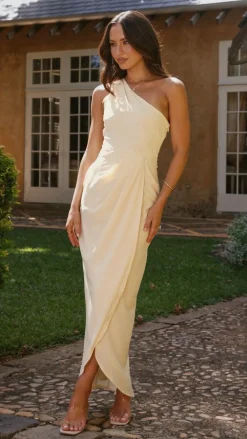 LILYWHYT Mi Amore|Dresses^Clara One Shoulder Maxi Dress - Yellow