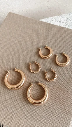 Angel Whisper Earrings|Bump Friendly^Classic Hoop Set - Gold