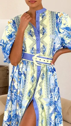 Bubblegum Dresses|Maxi^Claudelle Maxi Dress - Blue/Yellow