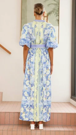 Bubblegum Dresses|Maxi^Claudelle Maxi Dress - Blue/Yellow