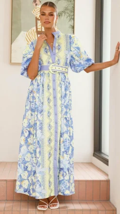 Bubblegum Dresses|Maxi^Claudelle Maxi Dress - Blue/Yellow