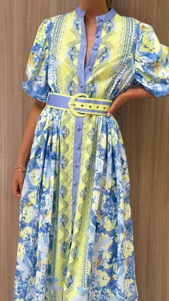 Bubblegum Dresses|Maxi^Claudelle Maxi Dress - Blue/Yellow