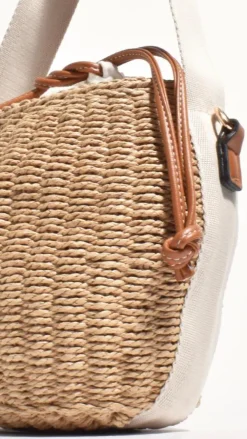 Adorne Bags^Cleo Woven Bucket Handbag - Natural / Tan