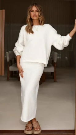 Burans Knitwear|Knitwear^Cohen Knit Midi Skirt - Off White