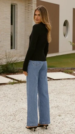 My Girl Knit Tops|Knitwear^Corbin Collared Knit Top - Black