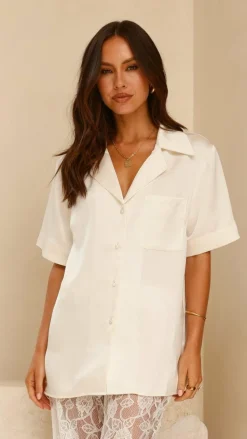 IDS Sets|Tops^Courtney Button Up Shirt - Cream