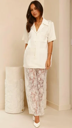 IDS Sets|Tops^Courtney Button Up Shirt - Cream