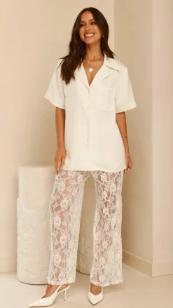 IDS Sets|Tops^Courtney Button Up Shirt - Cream