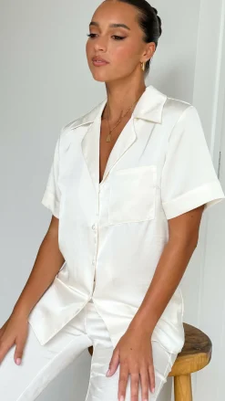 IDS Sets|Tops^Courtney Button Up Shirt - Cream