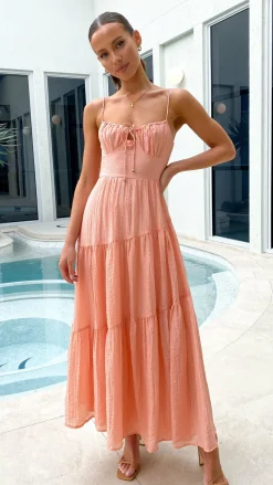 LILYWHYT Dresses|Maxi^Cove Maxi Dress - Apricot