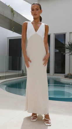 LILYWHYT Dresses|Maxi^Dae Maxi Dress - White/Natural