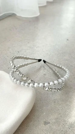 Angel Whisper Fascinators|Hair Accessories^Daley Headband - Pearl