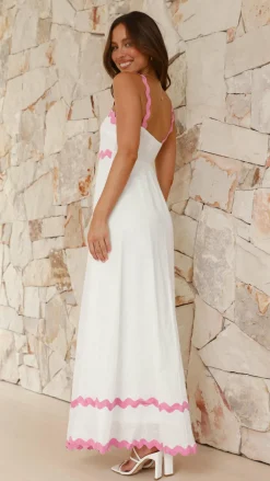 By Frankie Dresses|Maxi^Daleyza Maxi Dress - White / Pink