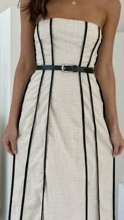 LILYWHYT Sale Dresses^Damonica Maxi Dress - Sand / Black