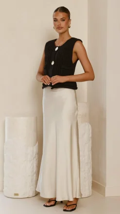 KOLI Bottoms^Darina Bias Cut Maxi Skirt - Champagne