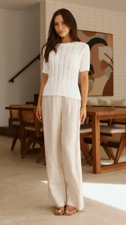 Fashion Allied Knit Tops|Knitwear^Darlene T-Shirt - White
