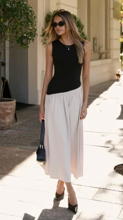 KOLI Dresses|Maxi^Darlita Maxi Dress - Black / Nude