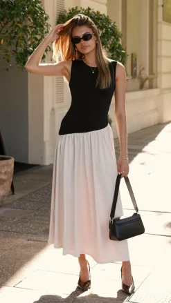 KOLI Dresses|Maxi^Darlita Maxi Dress - Black / Nude