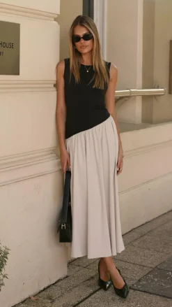 KOLI Dresses|Maxi^Darlita Maxi Dress - Black / Nude