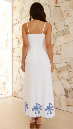 LILYWHYT Sale Dresses^Daya Maxi Dress - White / Blue