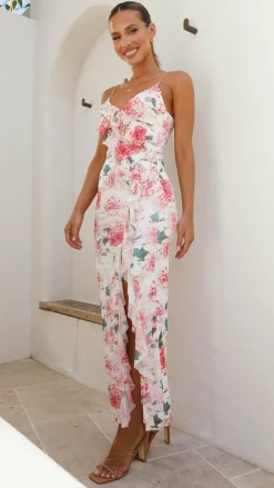 Sweet Acacia Sale Dresses^Debbie Midi Dress - Pink / White Floral