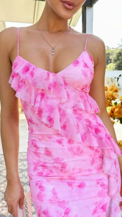 Sweet Acacia Dresses|Midi^Debbie Midi Dress - Pink Floral
