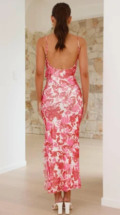 Sweet Acacia Sale Dresses^Debbie Midi Dress - Pink/Red Floral