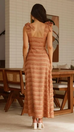 LILYWHYT Sale Dresses^Dela Maxi Dress - Chocolate