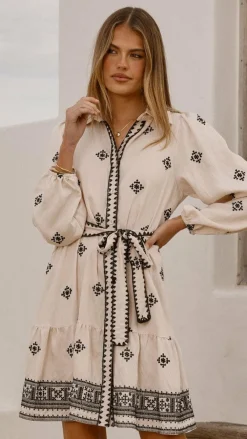 Shareen Dresses|Mini^Delainey Mini Dress - Beige/Black