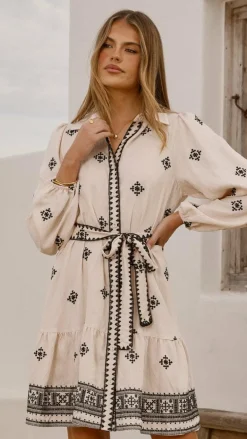 Shareen Dresses|Mini^Delainey Mini Dress - Beige/Black