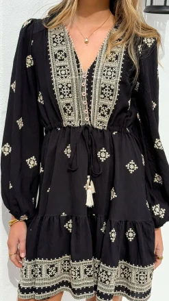 Shareen Dresses|Mini^Delainey Mini Dress - Black/Beige