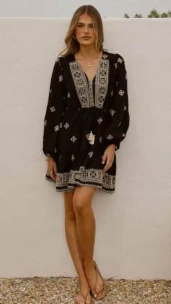 Shareen Dresses|Mini^Delainey Mini Dress - Black/Beige