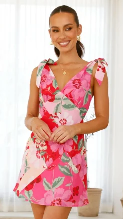 LILYWHYT Dresses|Mini^Delilah Mini Dress - Pink Floral Print