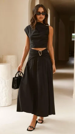 Fashion Allied Sets|Bottoms^Delphine Maxi Skirt - Black