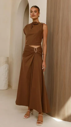 Fashion Allied Sets|Bottoms^Delphine Maxi Skirt - Chocolate