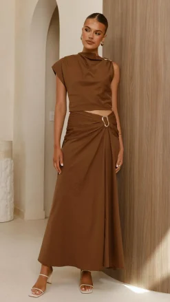 Fashion Allied Sets|Bottoms^Delphine Maxi Skirt - Chocolate