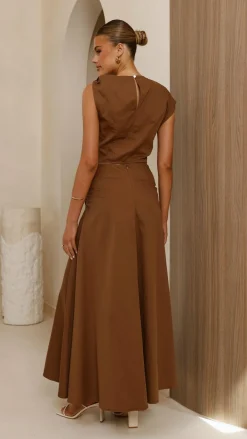 Fashion Allied Sets|Bottoms^Delphine Maxi Skirt - Chocolate