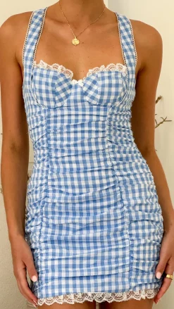 Main St Sale Dresses^Denver Mini Dress - Blue Gingham