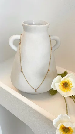 Angel Whisper Necklaces|Bump Friendly^Diamanté Teardrop 18K Gold Plated Necklace - Gold