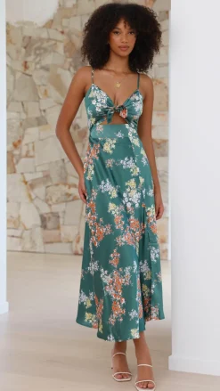 Burans Dresses|Midi^Dreamers Midi Dress - Green Floral