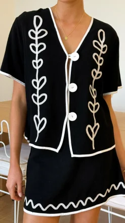 LILYWHYT Sets|Tops^Easton Top - Black / White