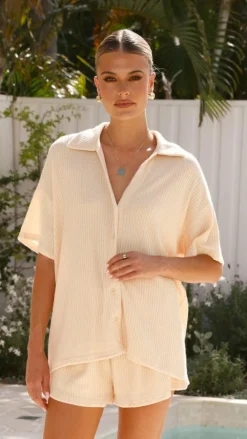 By Frankie Knit Tops|Knitwear^Eden Knit Top and Shorts Set - Yellow