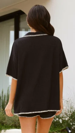 By Frankie Knit Tops|Knitwear^Eden Knit Top and Shorts Set - Black