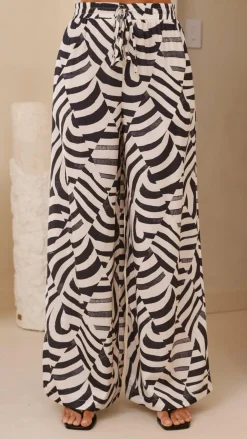 Desire Bottoms|Sets^Eisley Pants - Black / Beige Geo Print