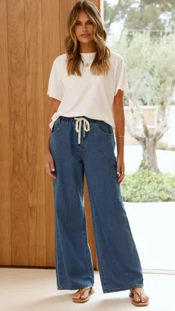 Fashion Allied The Denim Edit|Bottoms^Elandra Wide Leg Pants - Dark Denim