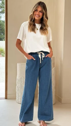 Fashion Allied The Denim Edit|Bottoms^Elandra Wide Leg Pants - Dark Denim