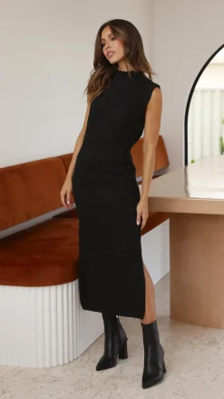 Main St Knit Dresses|Knitwear^Eleanor Knit Dress - Black