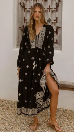 Shareen Dresses|Maxi^Ellarose Maxi Dress - Black/Beige