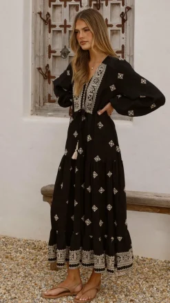 Shareen Dresses|Maxi^Ellarose Maxi Dress - Black/Beige